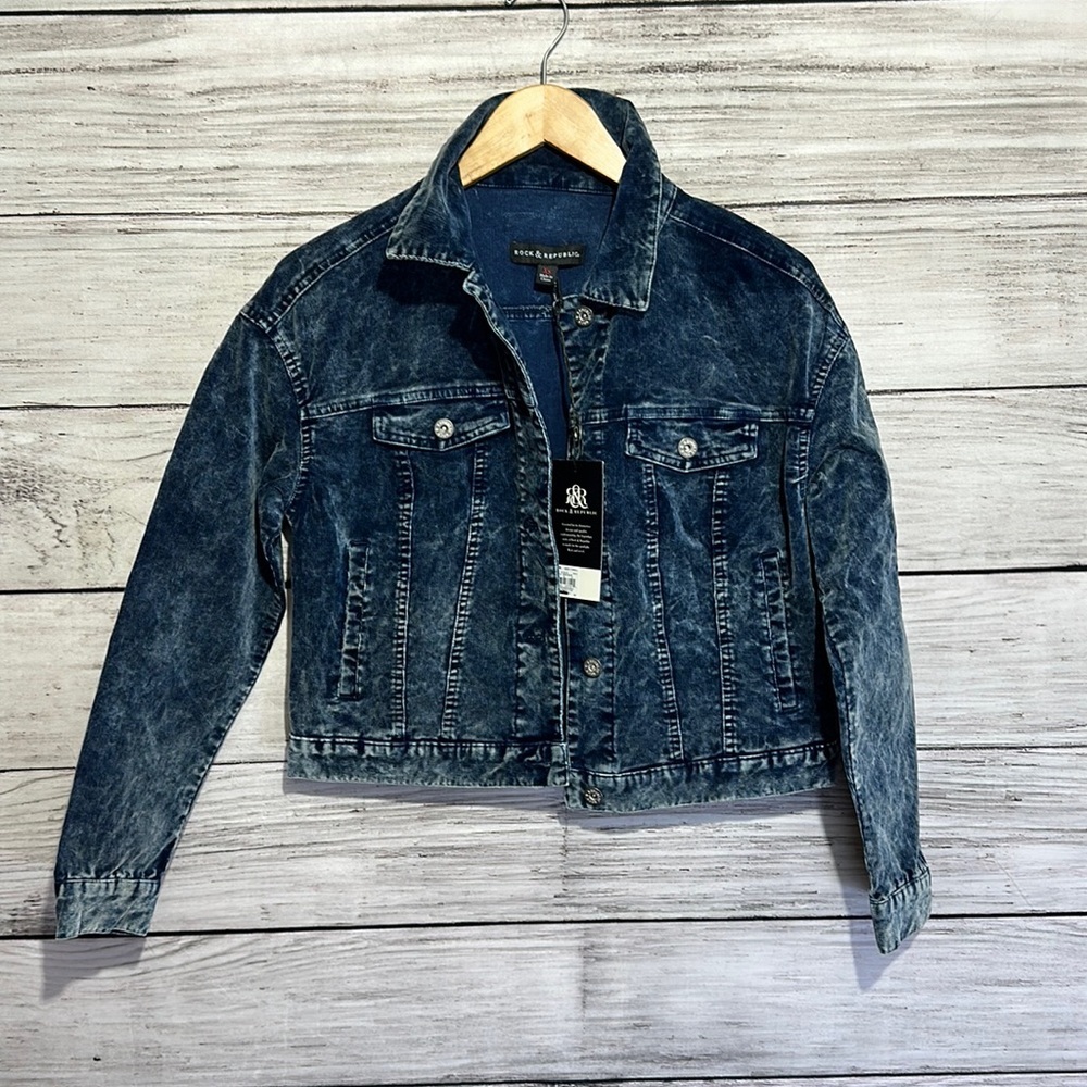 NWT Rock & Republic Denim Acid Wash Jean Jacket XS